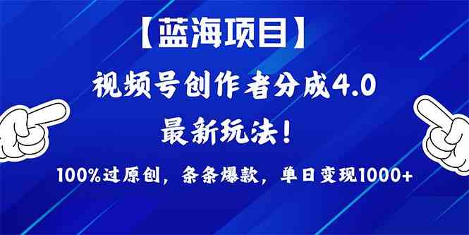 （9777期）2024蓝海项目视频号，最新方法， 100%过原创，条条爆款，单日变现1K+，…-梦凌网创