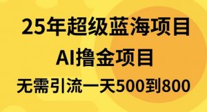 25年超级蓝海项目一天800+，半搬砖项目，不需要引流-薪火元第一资源库