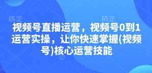 视频号直播运营,视频号0到1运营实操,让你快速掌握(视频号)核心运营技能-薪火元第一资源库