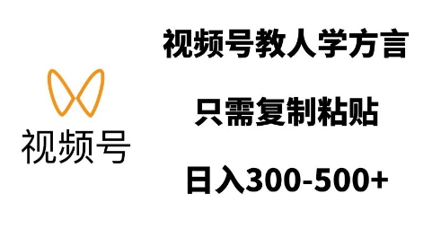 视频号教人学方言，只需复制粘贴，日入多张-梦凌网创