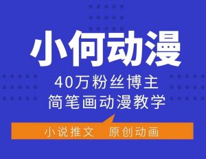 小何动漫简笔画动漫教学，40万粉丝博主课程，可做伙伴计划、分成计划、接广告等-薪火元第一资源库
