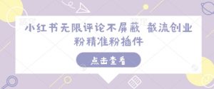 小红书无限评论不屏蔽 截流创业粉精准粉插件-薪火元第一资源库