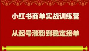 小红书商单实战训练营，从0到1教你如何变现，从起号涨粉到稳定接单，适合新手-薪火元第一资源库