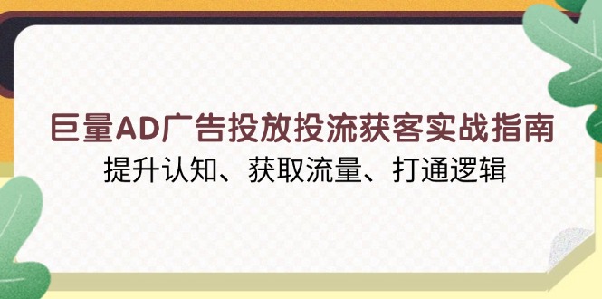 巨量AD广告投放投流获客实战指南，提升认知、获取流量、打通逻辑-梦凌网创