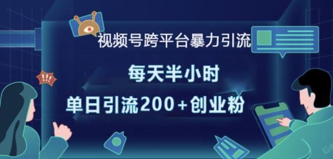 视频号跨平台暴力引流，每天半小时，单日引流200+精准创业粉-梦凌网创