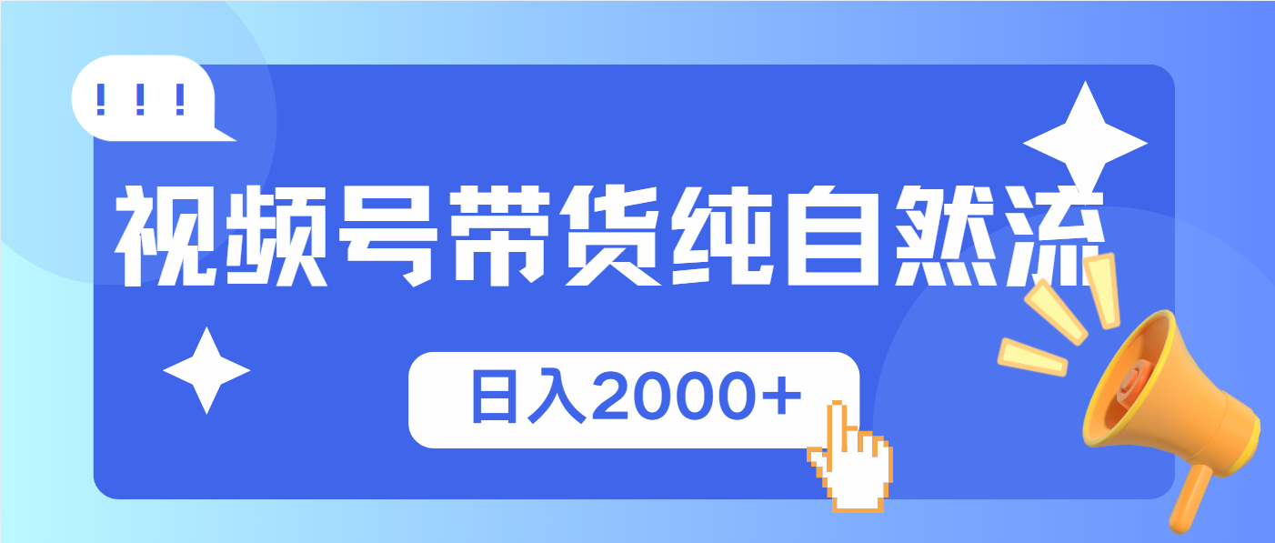 视频号带货，纯自然流，起号简单，爆率高轻松日入2000+-薪火元第一资源库