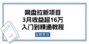 网盘拉新项目：3月收益超16万，入门到精通教程-薪火元第一资源库