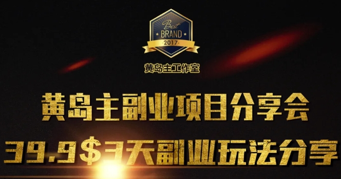 黄岛主副业分享会1期：3天3个副业玩法，速度上车-梦凌网创