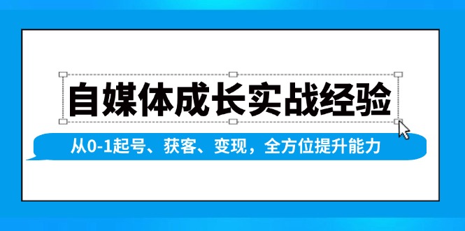自媒体成长实战经验，从0-1起号、获客、变现，全方位提升能力-梦凌网创