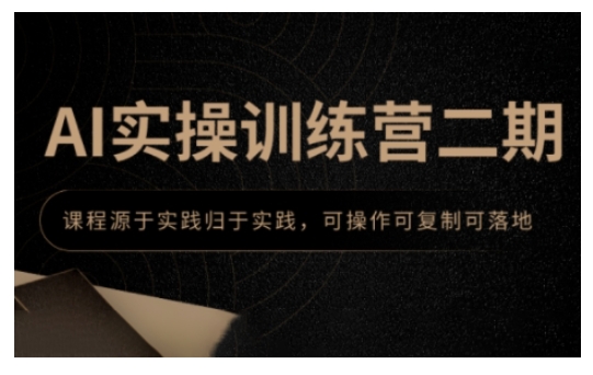 AI实操训练营二期，课程源于实践归于实践，可操作可复制可落地-梦凌网创