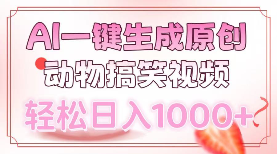 AI一键生成原创动物搞笑视频，轻松日入1000+-梦凌网创
