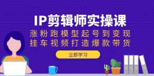 IP剪辑师实操课:涨粉跑模型起号到变现,挂车视频打造爆款带货-薪火元第一资源库