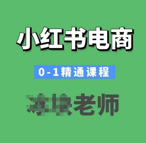 小红书电商0-1精通课程，小红书开店必学课程-梦凌网创