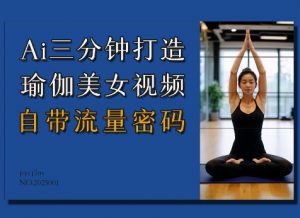 Ai3分钟打造瑜伽美女视频，自带流量密码-薪火元第一资源库
