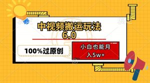 中视频搬运玩法6.0，利用软件双重去重，100%过原创，小白也能月入5w+-薪火元第一资源库