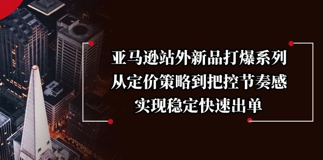 亚马逊站外新品打爆系列，从定价策略到把控节奏感，实现稳定快速出单-梦凌网创