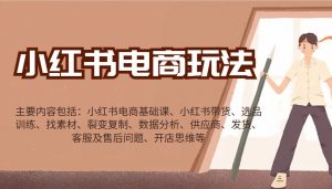 小红书电商玩法:带货/选品/找素材/裂变/数据分析/供应商/发货/售后/开店思维等-薪火元第一资源库