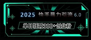 2025年快手6.0保姆级教程震撼来袭，单日狂吸300+精准创业粉-薪火元第一资源库
