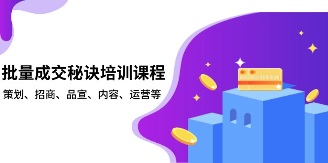 批量成交秘诀培训课程，策划、招商、品宣、内容、运营等-梦凌网创