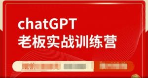 ChatGPT老板实战训练营,用GPT带飞,一人顶一个团队-薪火元第一资源库