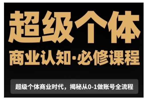 超级个体商业认知觉醒视频课，商业认知·必修课程揭秘从0-1账号全流程-梦凌网创