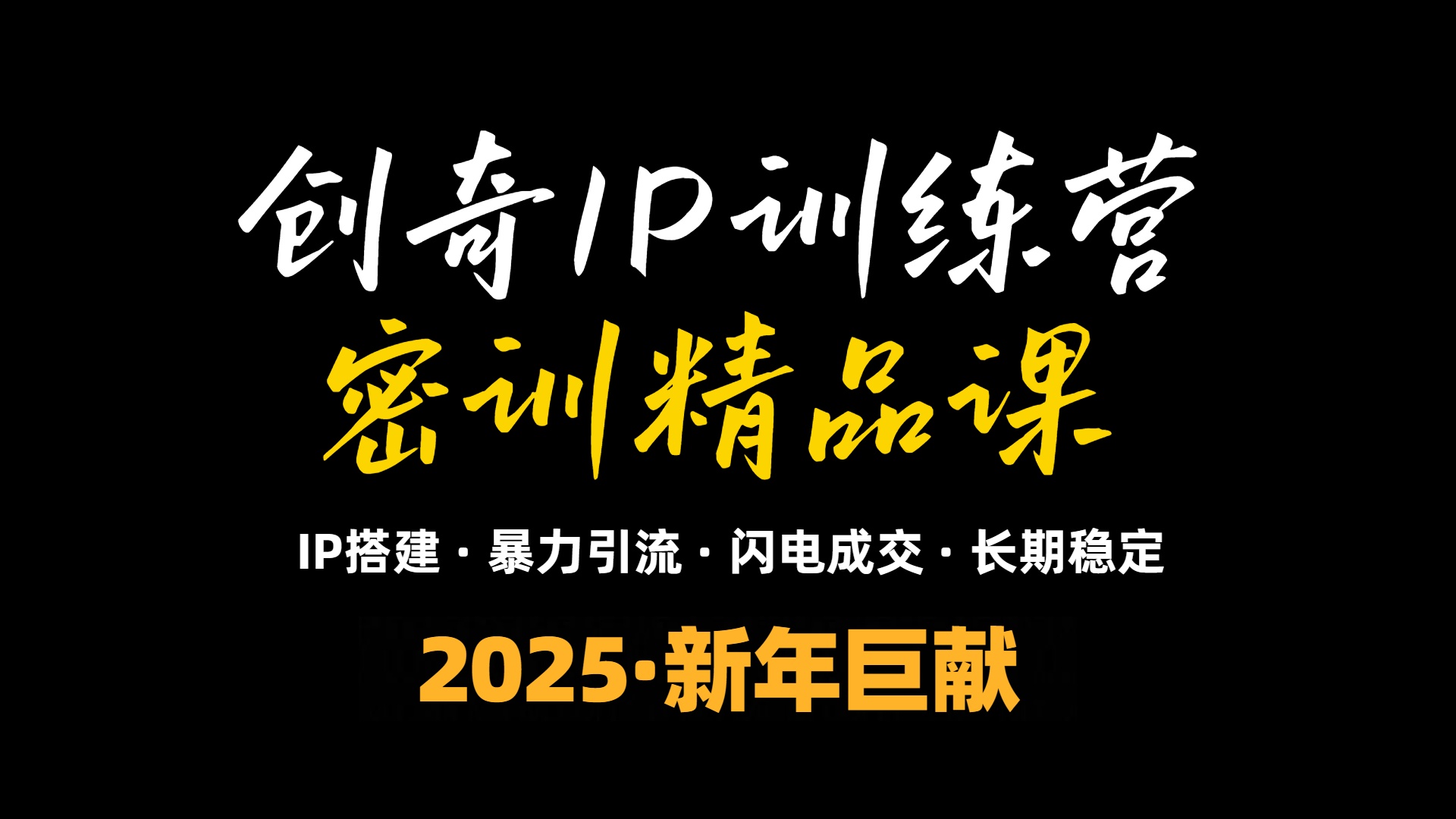 2025年“知识付费IP训练营”小白避坑年赚百万，暴力引流，闪电成交-梦凌网创