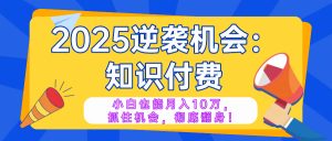 2025逆袭项目——知识付费，小白也能月入10万年入百万，抓住机会彻底翻...-薪火元第一资源库