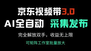 京东视频带货3.0，Ai全自动采集＋自动发布，完全解放双手，收入无上限...-薪火元第一资源库