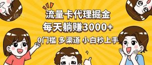 流量卡代理掘金,0门槛,每天躺赚3000+,多种推广渠道,新手小白轻松上手-薪火元第一资源库