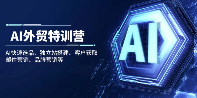 AI外贸特训营：AI快速选品、独立站搭建、客户获取、邮件营销、品牌营销等-梦凌网创