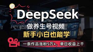 小白用DeepSeek做养生号,一条作品涨粉5万+,单日收益上千-薪火元第一资源库