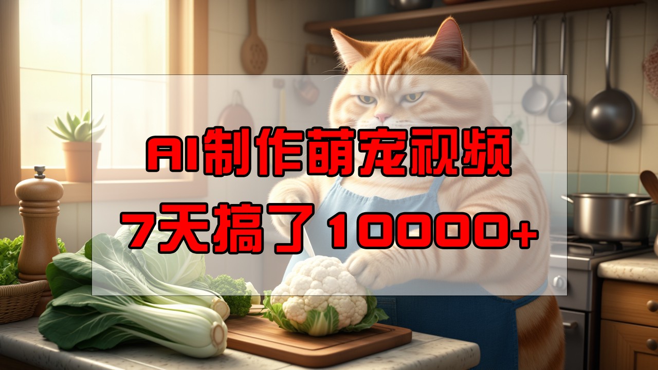 靠AI制作萌宠视频，7天搞了1万+，操作简单门槛低，有手机就行-梦凌网创
