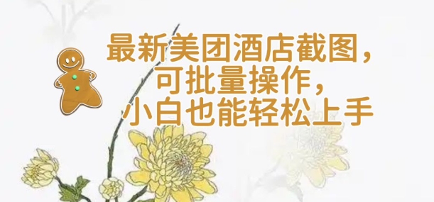 【轻云】最新美团酒店截图，可批量操作，小白也能轻松上手-梦凌网创