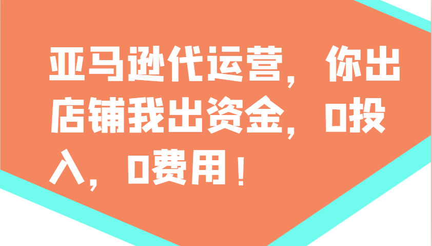 亚马逊代运营，你出店铺我出资金，0投入，0费用，无责任每天300分红，赢亏我承担-梦凌网创