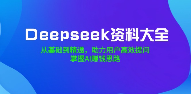 Deepseek资料大全，从基础到精通，助力用户高效提问，掌握AI赚钱思路-梦凌网创