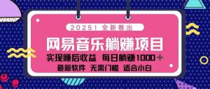 2025最新网易云躺赚项目 每天几分钟 轻松3万+-薪火元第一资源库