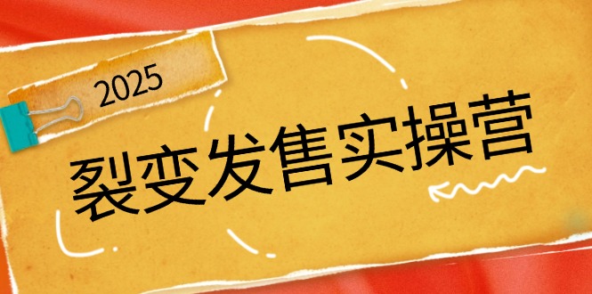 裂变发售实操营，全景解析裂变逻辑，打造动销新玩法，助力私域流量引爆-梦凌网创
