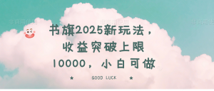 书旗2025新玩法，收益突破上限10000，小白可做-薪火元第一资源库