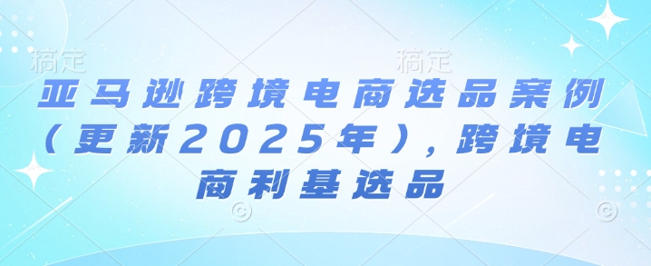 亚马逊跨境电商选品案例(更新2025年3月)，跨境电商利基选品-梦凌网创