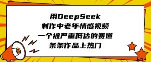 用DeepSeek制作中老年情感视频，一个被严重低估的赛道，条条作品上热门-薪火元第一资源库