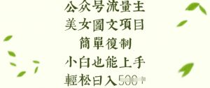 流量主长期收益项目，美女图片简单复制，小白也能上手，轻松日入5张-薪火元第一资源库
