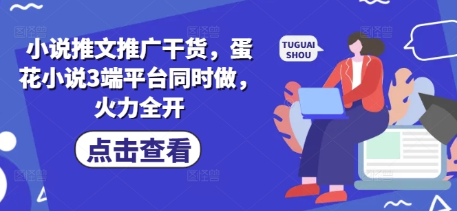 小说推文推广干货，蛋花小说3端平台同时做，火力全开-梦凌网创