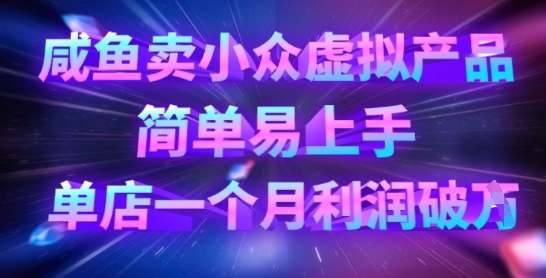 咸鱼卖小众虚拟产品，简单易上手，单店一个月利润破W-梦凌网创
