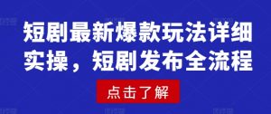 短剧最新爆款玩法详细实操，短剧发布全流程-薪火元第一资源库
