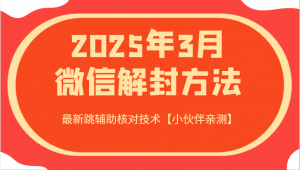 2025年3月微信解封方法 最新跳辅助核对技术【小伙伴亲测】-薪火元第一资源库