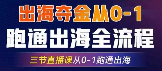 2025出海夺金从0-1跑通出海全流程，三节直播课从0-1跑通出海，教你用AI跑通全流程-梦凌网创