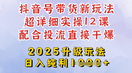 2025全新升级抖音带货玩法，一天纯利四位数，从剪辑到选品再到发布投流，超详细玩法揭秘-梦凌网创