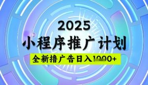 2025微信小程序推广计划,撸广告玩法,日均5张,稳定简单【揭秘】-薪火元第一资源库