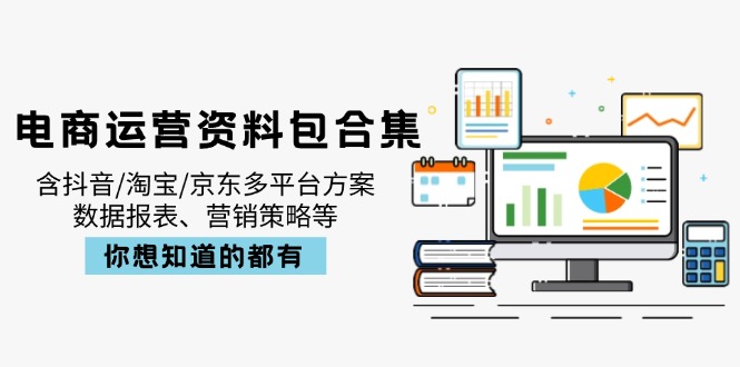 电商运营资料包合集，含抖音/淘宝/京东多平台方案，数据报表、营销策略等-梦凌网创