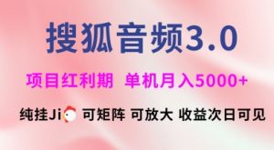 搜狐音频挂ji3.0.可矩阵可放大,独家技术,稳定月入5000+【揭秘】-薪火元第一资源库